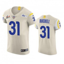 Los Angeles Los Angeles Rams #31 Robert Rochell Men's Super Bowl LVI Patch Vapor Elite Player NFL Jersey – Bone Men's