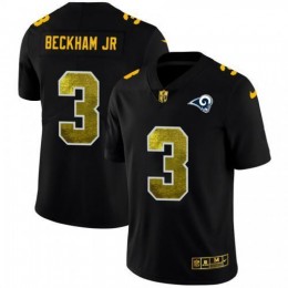 Los Angeles Los Angeles Rams #3 Odell Beckham Jr. Men's Black Golden Sequin Vapor Limited NFL Jersey