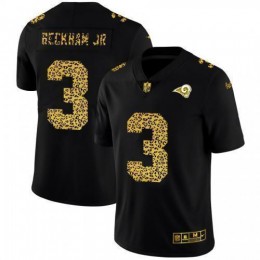 Los Angeles Los Angeles Rams #3 Odell Beckham Jr. Men's Leopard Print Fashion Vapor Limited NFL Jersey Black Men's