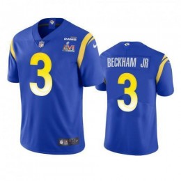 Los Angeles Los Angeles Rams #3 Odell Beckham Jr. Men's Super Bowl LVI Patch Vapor Limited NFL Jersey – Royal Men's