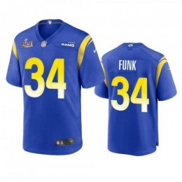 Los Angeles Los Angeles Rams #34 Jake Funk Men's Super Bowl LVI Patch Game NFL Jersey – Royal Men's