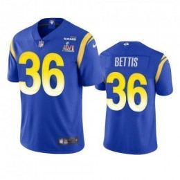 Los Angeles Los Angeles Rams #36 Jerome Bettis Men's Super Bowl LVI Patch Vapor Limited NFL Jersey – Royal Men's