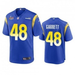 Los Angeles Los Angeles Rams #48 Chris Garrett Men's Super Bowl LVI Patch Game NFL Jersey – Royal Men's