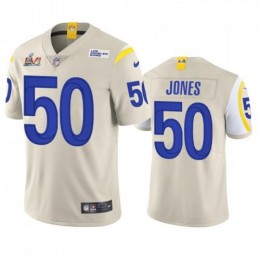 Los Angeles Los Angeles Rams #50 Ernest Jones Men's Super Bowl LVI Patch Vapor Limited NFL Jersey – Bone Men's