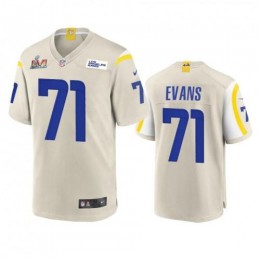 Los Angeles Los Angeles Rams #71 Bobby Evans Men's Super Bowl LVI Patch Game NFL Jersey – Bone Men's