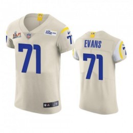 Los Angeles Los Angeles Rams #71 Bobby Evans Men's Super Bowl LVI Patch Vapor Elite Player NFL Jersey – Bone Men's