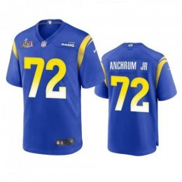Los Angeles Los Angeles Rams #72 Tremayne Anchrum Jr. Men's Super Bowl LVI Patch Game NFL Jersey – Royal Men's