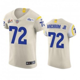 Los Angeles Los Angeles Rams #72 Tremayne Anchrum Jr. Men's Super Bowl LVI Patch Vapor Elite Player NFL Jersey – Bone Men's