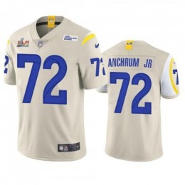 Los Angeles Los Angeles Rams #72 Tremayne Anchrum Jr. Men's Super Bowl LVI Patch Vapor Limited NFL Jersey – Bone Men's