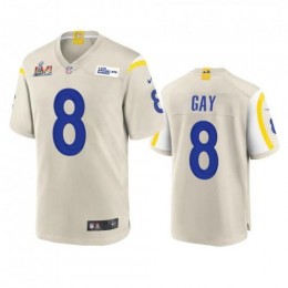 Los Angeles Los Angeles Rams #8 Matt Gay Men's Super Bowl LVI Patch Game NFL Jersey – Bone Men's