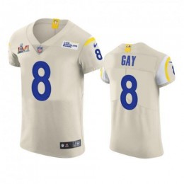 Los Angeles Los Angeles Rams #8 Matt Gay Men's Super Bowl LVI Patch Vapor Elite Player NFL Jersey – Bone Men's