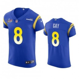 Los Angeles Los Angeles Rams #8 Matt Gay Men's Super Bowl LVI Patch Vapor Elite Player NFL Jersey – Royal Men's
