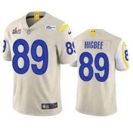 Los Angeles Los Angeles Rams #89 Tyler Higbee Men's Super Bowl LVI Patch Vapor Limited NFL Jersey – Bone Men's