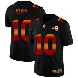 Los Angeles Rams #10 Cooper Kupp Men's Black Red Orange Stripe Vapor Limited NFL Jersey