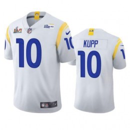 Los Angeles Rams #10 Cooper Kupp Men's Super Bowl LVI Patch 2021 Vapor Limited NFL Jersey – White