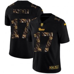 Los Angeles Rams #17 Baker Mayfield Men's Black Flocked Lightning Vapor Limited NFL Jersey
