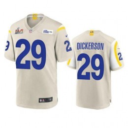 Los Angeles Rams #29 Eric Dickerson Men's Super Bowl LVI Patch Game NFL Jersey – Bone