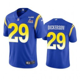 Los Angeles Rams #29 Eric Dickerson Men's Super Bowl LVI Patch Vapor Limited NFL Jersey – Royal