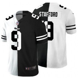Los Angeles Rams #9 Matthew Stafford Men's Black V White Peace Split Vapor Untouchable Limited NFL Jersey
