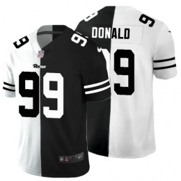 Los Angeles Rams #99 Aaron Donald Men's Black V White Peace Split Vapor Untouchable Limited NFL Jersey