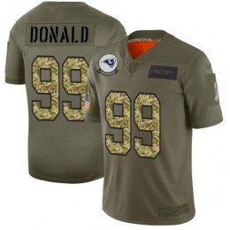 Los Angeles Rams #99 Aaron Donald Men's 2019 Olive Camo Salute To Service Limited NFL Jersey
