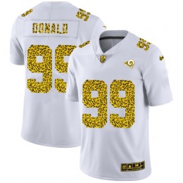 Los Angeles Rams #99 Aaron Donald Men's Flocked Leopard Print Vapor Limited NFL Jersey White