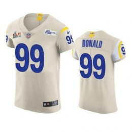Los Angeles Rams #99 Aaron Donald Men's Super Bowl LVI Patch Vapor Elite Player NFL Jersey – Bone