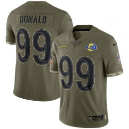Los Angeles Rams #99 Aaron Donald Men's 2022 Salute To Service Limited Jersey – Olive