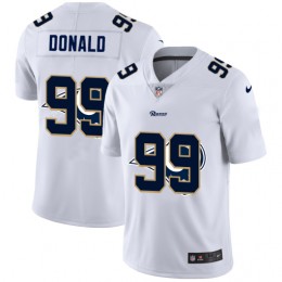 Los Angeles Rams #99 Aaron Donald White Men's Team Logo Dual Overlap Limited NFL Jersey