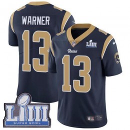 Los Angeles Rams #13 Kurt Warner Navy Blue Team Color Super Bowl LIII Bound Men's Stitched NFL Vapor Untouchable Limited Jersey