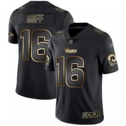 Los Angeles Rams #16 Jared Goff Black/Gold Men's Stitched NFL Vapor Untouchable Limited Jersey