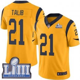 Los Angeles Rams #21 Aqib Talib Gold Super Bowl LIII Bound Men's Stitched NFL Limited Rush Jersey
