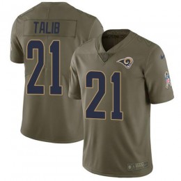 Los Angeles Rams #21 Aqib Talib Olive Men's Stitched NFL Limited 2017 Salute To Service Jersey