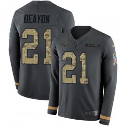 Los Angeles Rams #21 Donte Deayon Anthracite Salute to Service Men's Stitched NFL Limited Therma Long Sleeve Jersey