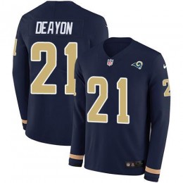 Los Angeles Rams #21 Donte Deayon Navy Blue Team Color Men's Stitched NFL Limited Therma Long Sleeve Jersey