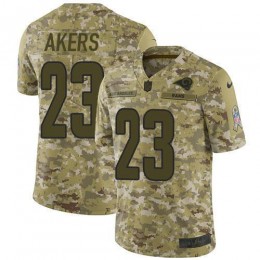 Los Angeles Rams #23 Cam Akers Camo Men's Stitched NFL Limited 2018 Salute To Service Jersey