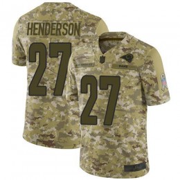 Los Angeles Rams #27 Darrell Henderson Camo Men's Stitched NFL Limited 2018 Salute To Service Jersey