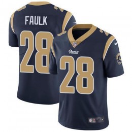 Los Angeles Rams #28 Marshall Faulk Navy Blue Team Color Men's Stitched NFL Vapor Untouchable Limited Jersey