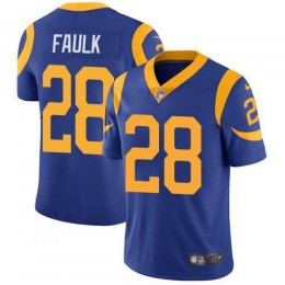 Los Angeles Rams #28 Marshall Faulk Royal Blue Alternate Men's Stitched NFL Vapor Untouchable Limited Jersey