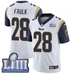 Los Angeles Rams #28 Marshall Faulk White Super Bowl LIII Bound Men's Stitched NFL Vapor Untouchable Limited Jersey
