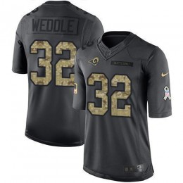 Los Angeles Rams #32 Eric Weddle Black Men's Stitched NFL Limited 2016 Salute to Service Jersey