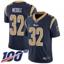 Los Angeles Rams #32 Eric Weddle Navy Blue Team Color Men's Stitched NFL 100th Season Vapor Limited Jersey