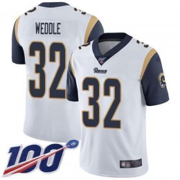 Los Angeles Rams #32 Eric Weddle White Men's Stitched NFL 100th Season Vapor Limited Jersey