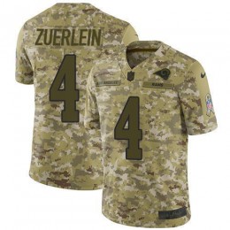 Los Angeles Rams #4 Greg Zuerlein Camo Men's Stitched NFL Limited 2018 Salute To Service Jersey