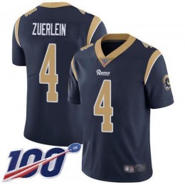 Los Angeles Rams #4 Greg Zuerlein Navy Blue Team Color Men's Stitched NFL 100th Season Vapor Limited Jersey