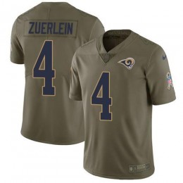 Los Angeles Rams #4 Greg Zuerlein Olive Men's Stitched NFL Limited 2017 Salute To Service Jersey