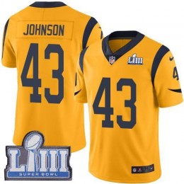 Los Angeles Rams #43 John Johnson Gold Super Bowl LIII Bound Men's Stitched NFL Limited Rush Jersey