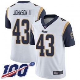 Los Angeles Rams #43 John Johnson III White Men's Stitched NFL 100th Season Vapor Limited Jersey