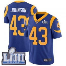 Los Angeles Rams #43 John Johnson Royal Blue Alternate Super Bowl LIII Bound Men's Stitched NFL Vapor Untouchable Limited Jersey