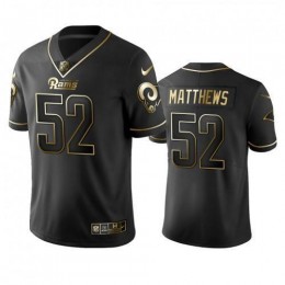 Los Angeles Rams #52 Clay Matthews Black Golden Limited Edition Stitched NFL Jersey